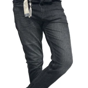 Black Corduroy Ankle-Length Slim Fit Jeans