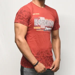 Brown-orange Printed T-Shirt